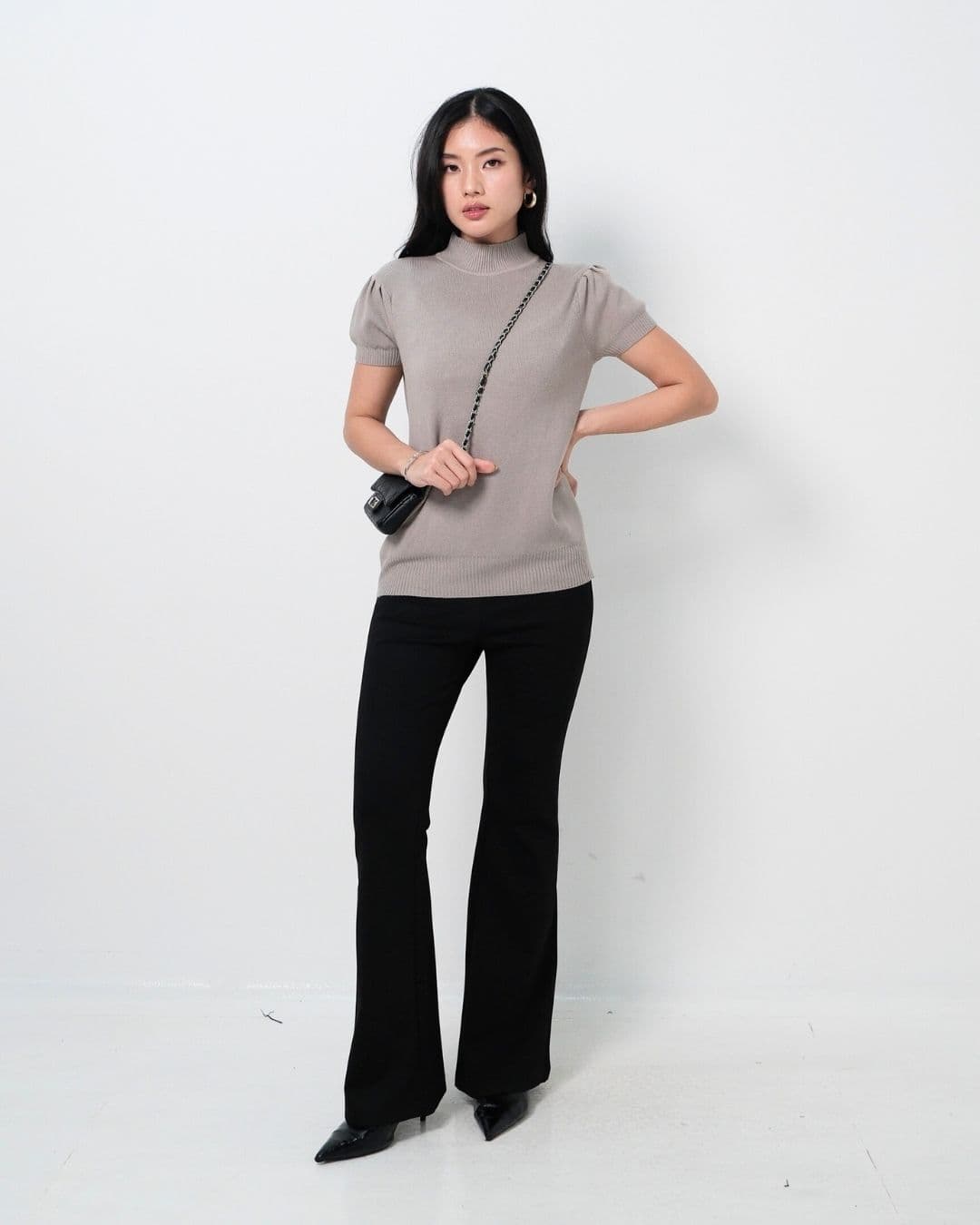 Adriya Short Sleeve High Neck Lantern Top | Women | Pinkdose